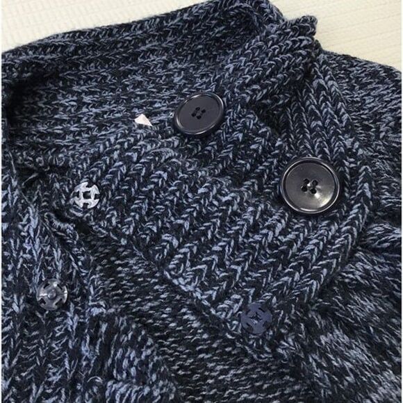 Derek Heart Cardigan Sweater Vest Juniors Medium Cap Sleeve Cowl Neck Blue NWT - Picture 6 of 10